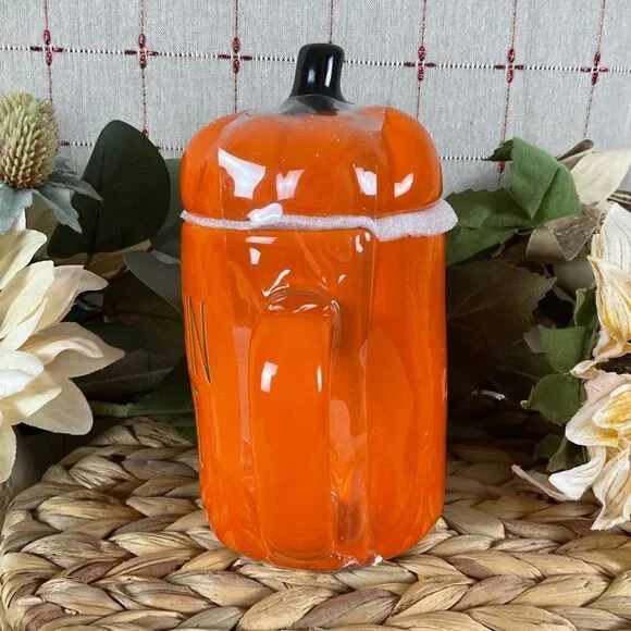 🎃 Rae Dunn Artisan Collection by Magenta Pumpkin Latte Figural Mug Original Box - Picture 6 of 6